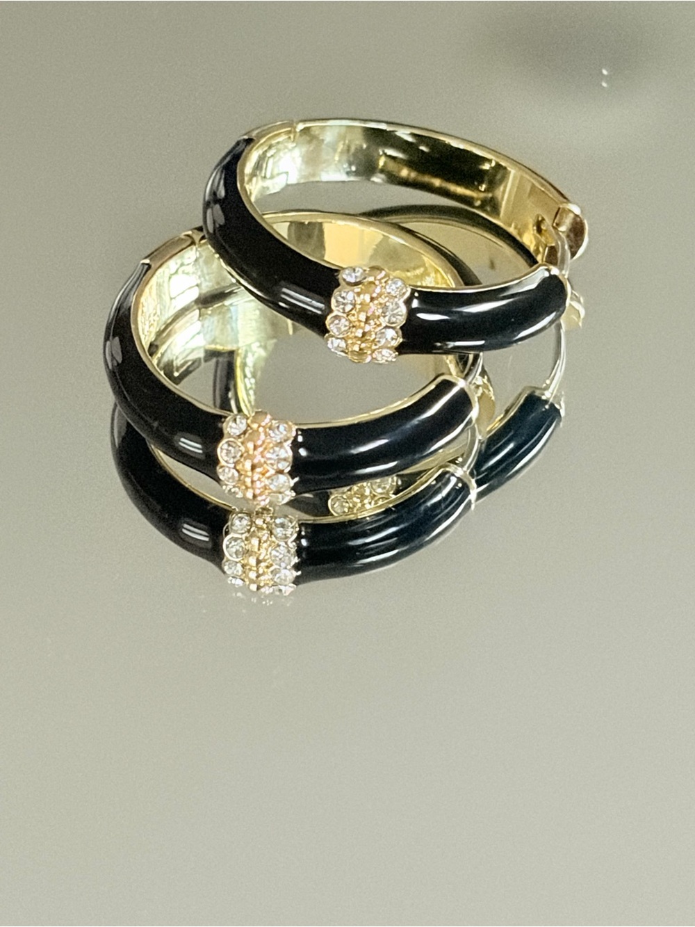 Heidi Daus "Slim Pickens" Pavé Crystal Accent Hoop Earrings Black NWT
